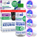 Keurig Compatible Descaling Solution and Cleaner. 2 Descaler, 4 Cleaning Pods. Removes Limescale & Cleans Pod Area. Better Tasting & Hotter Coffee. 4 Uses of Descaler & Cleaner.