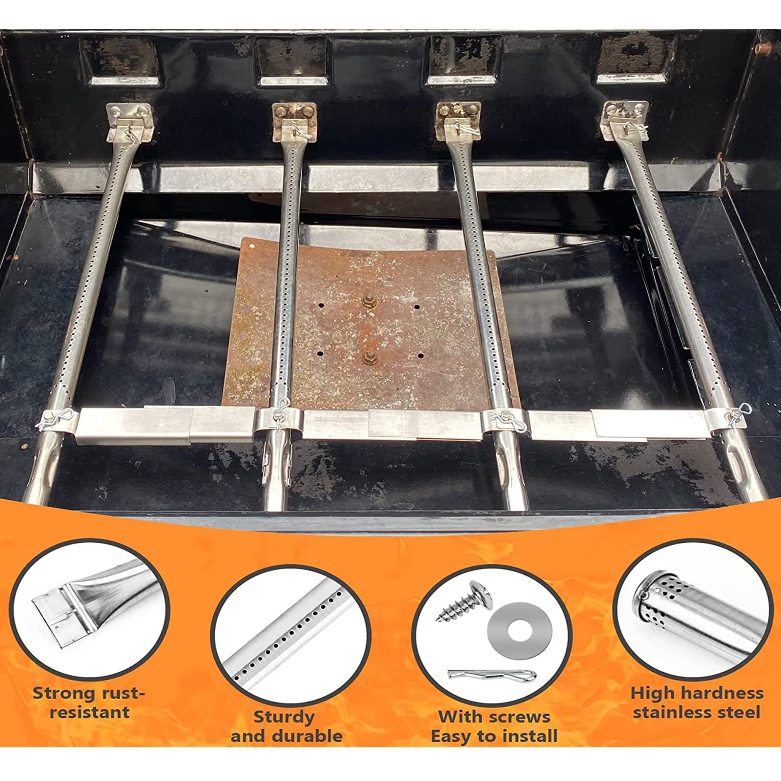 GFTIME 15 15/16" Replacement Grill Burner for Kenmore, Charbroil 463246909, 463247009 and Master Chef 85-3040-4, 85-3041-2, 85-3044-6, 85-3045-4, E500, G45301, G45302, G45303, G45304, G45307N, G45308