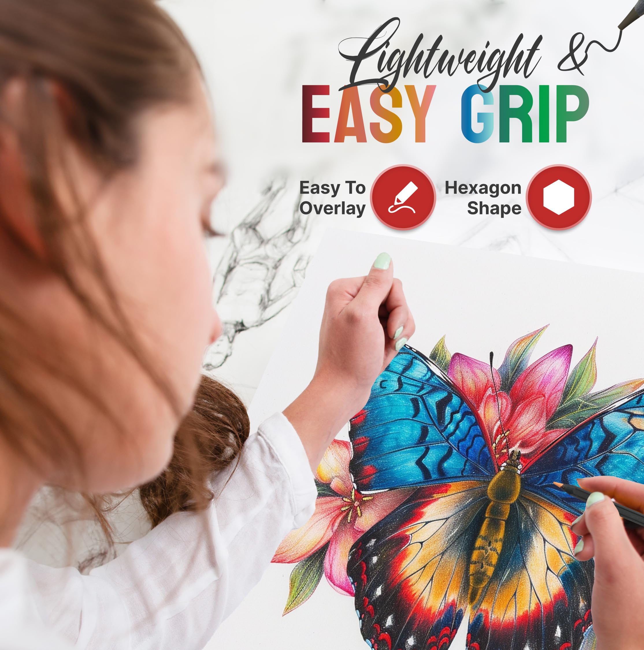 Black Widow Colored Pencils For Adults - 24 Coloring Pencils With Smooth Pigments - Best Color Pencil Set For Adult Coloring Books And Drawing