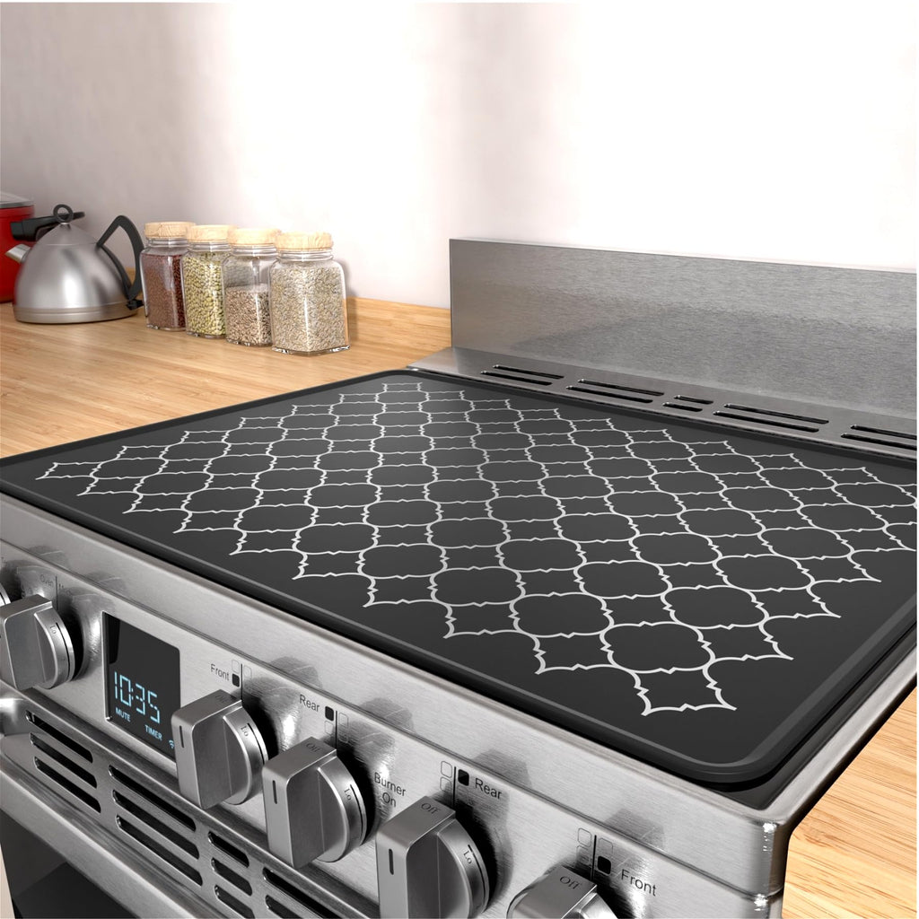 Nyoria Silicone Stove Top Mat Protector - 30" x 21" Cover for Electric Glass Top Stove Cooktop Induction Mat for Ceramic Top RV Countertop Heat-Resistant XL Dish Drying Mat