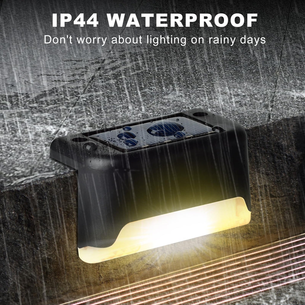 16 Pack Solar Lights Outdoor Waterproof, Solar Step Lights for Decks Pathway Yard Stairs Fences (Warm White)