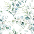 HaokHome Peel and Stick Wallpaper Green/White Eucalyptus Leaf Wall Mural Home Nursery Decor 44.5cm x 3m