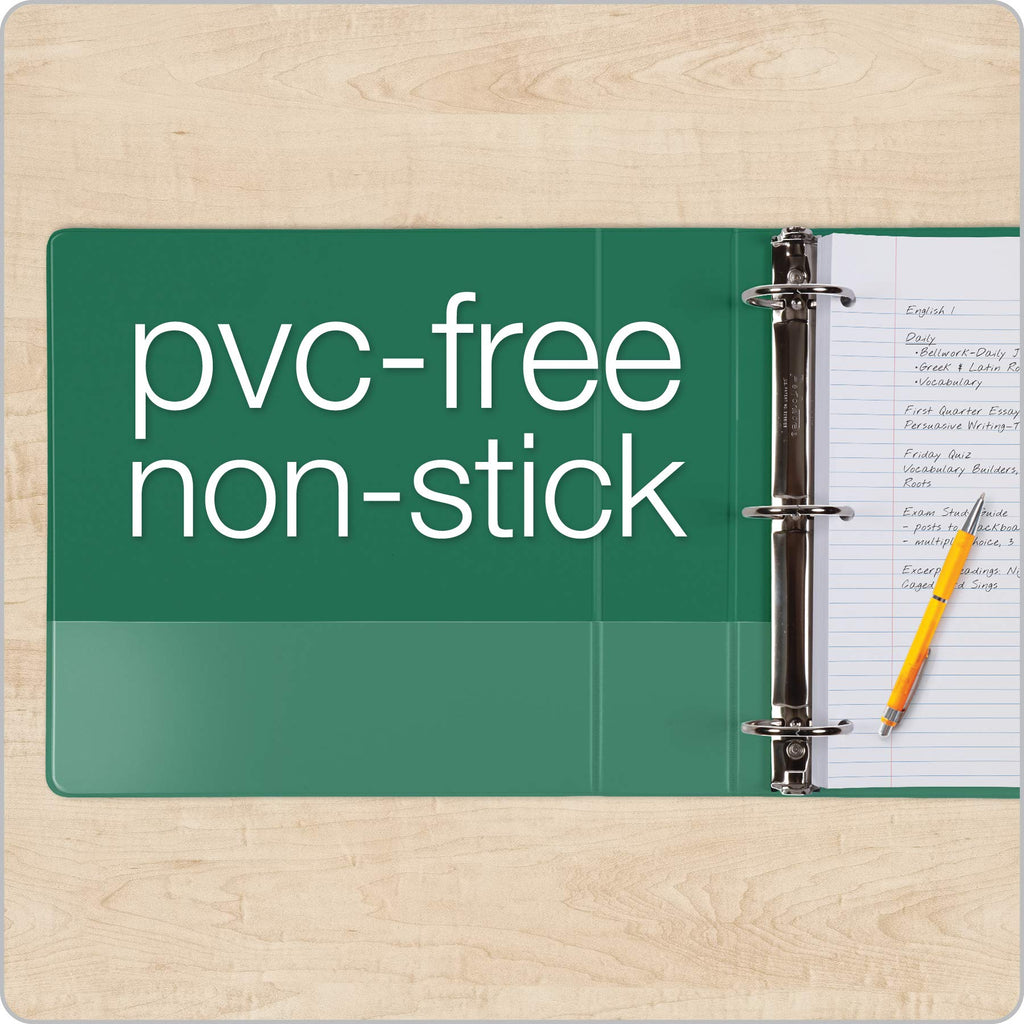 Cardinal 3 Ring Binders, 2 Inch Binder with Round Rings, Holds 475 Sheets, ClearVue Covers, Non-Stick, PVC-Free, Assorted Colors, 4 Pack (29310)