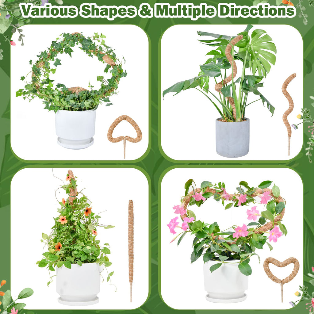 Bendable Moss Pole for Plants, SproutMaven 2 x 48 Inch Monstera Plant Stakes for Climbing Plants