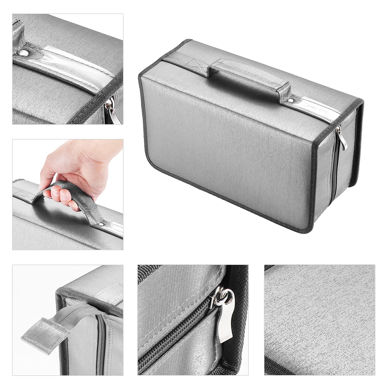 alavisxf xx CD Case, 160 Capacity Nylon DVD Case Protective CD Case Holder Portable Disc Storage Organizer Bag for Car Home (Grey, 160 Capacity)