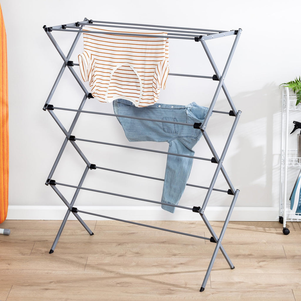 Honey-Can-Do Oversize Collapsible Clothes Drying Rack DRY-09066 Silver, 50 lbs