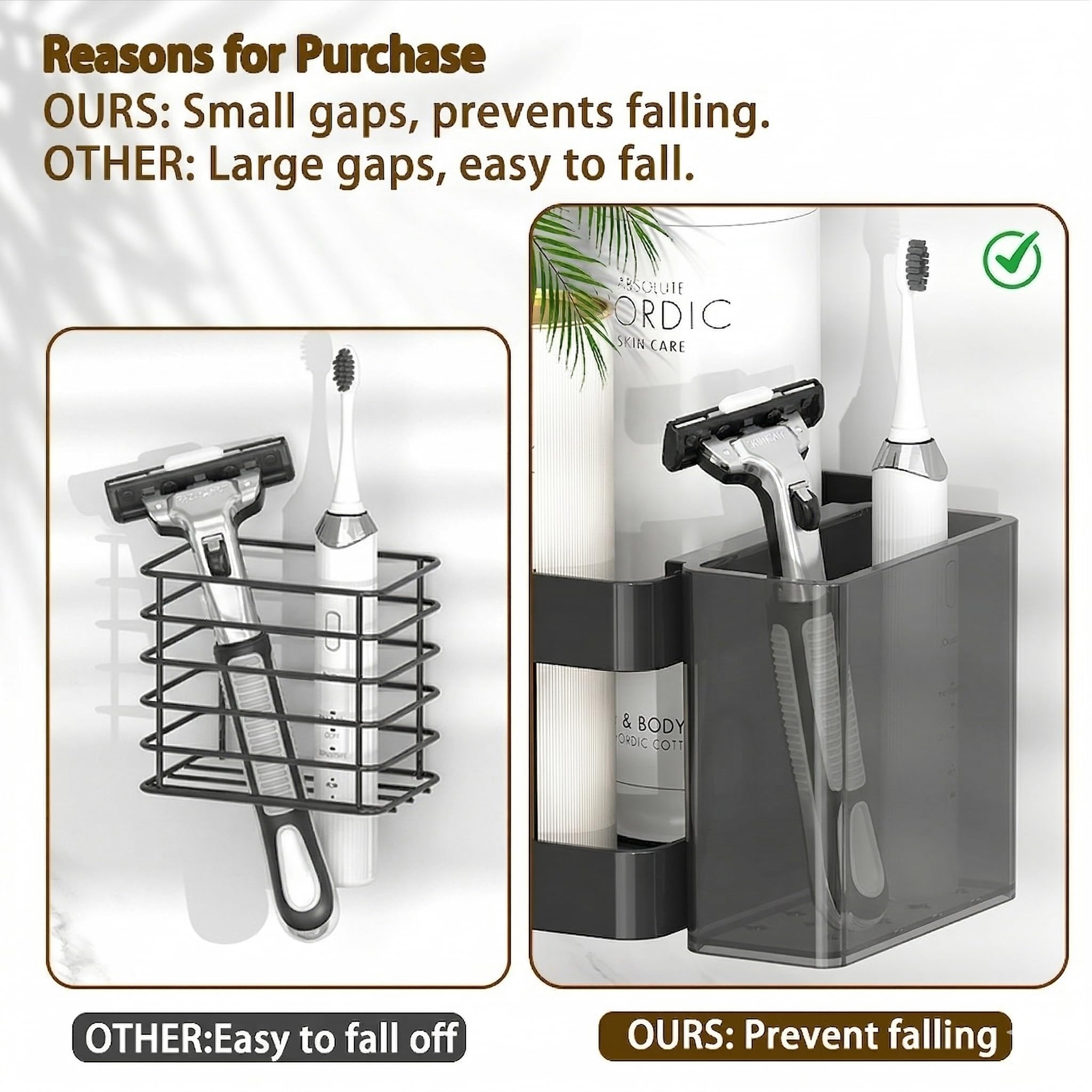 Gabeeriso Shower Caddy Corner, Bathroom Organizers Soap Holder Shower Shelves 2-in-1, Bathroom Shelves with 18 Hooks, Rust-Resistant Adhesive Shower Shelf No Drilling. (L-Shaped Black 3-Pack)