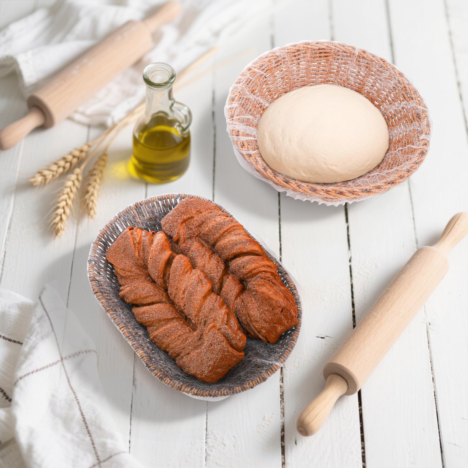 Suwimut 500 Pack Disposable Banneton Liner Bread Proofing Basket Covers, Non-Stick Bread Bowl Liners for Sourdough, Rising Dough, Elastic Baking Cloth Prevents Dough from Sticking to Basket