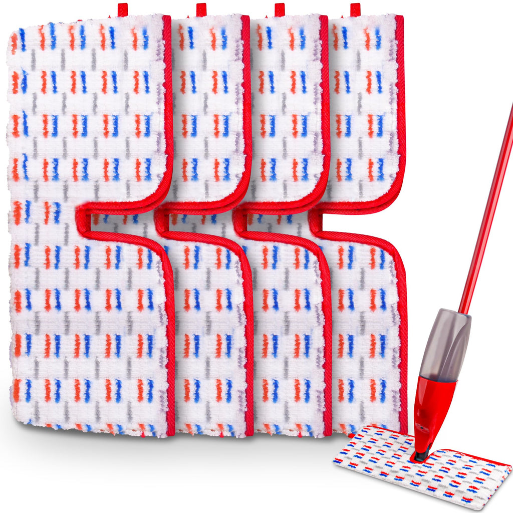 4 Pack Mop Pads Compatible with Vileda PromMist MAX Microfibre Spray Mop, Reusable Pads Refills Replacement Heads Dry Wet Use Double Sided Machine Washable for All Surface Floor Cleaning