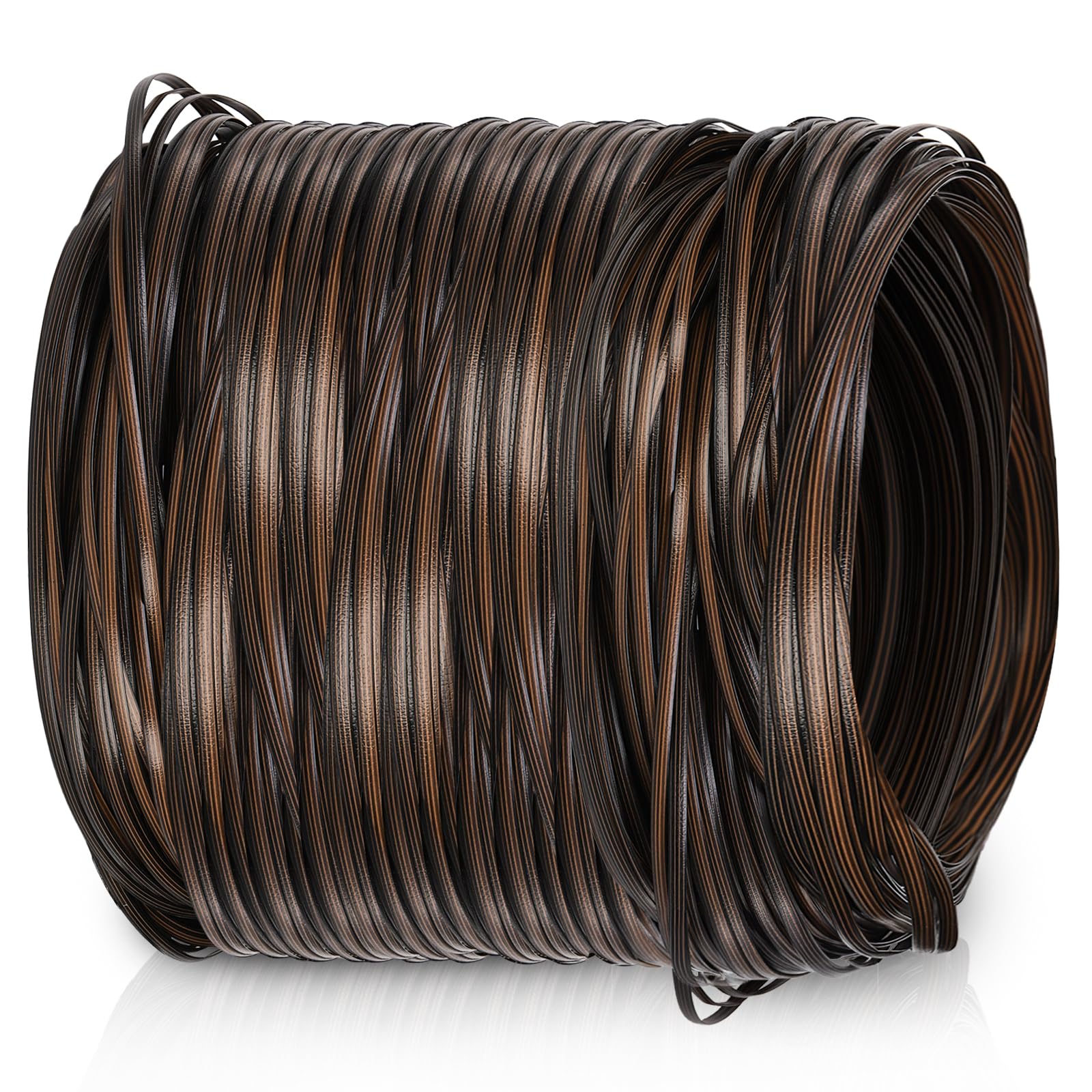 Covzoe 459Ft Wicker Repair Kit, Rattan Patio Chair Sofas Furniture Repair Supplies, Gradiant Coffe Brown Exlong Weaving Webbing Replacement Part for Outdoor Lawn Furniture