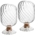 moonoom 2 Set Helix Shaped Match Holder, Glass Matches Cloche for 3.5 Inch, Upside Down Match Holder Jar for Scented Candle on Dining Table Fireplace Bathroom Decoration, Not Include Matches