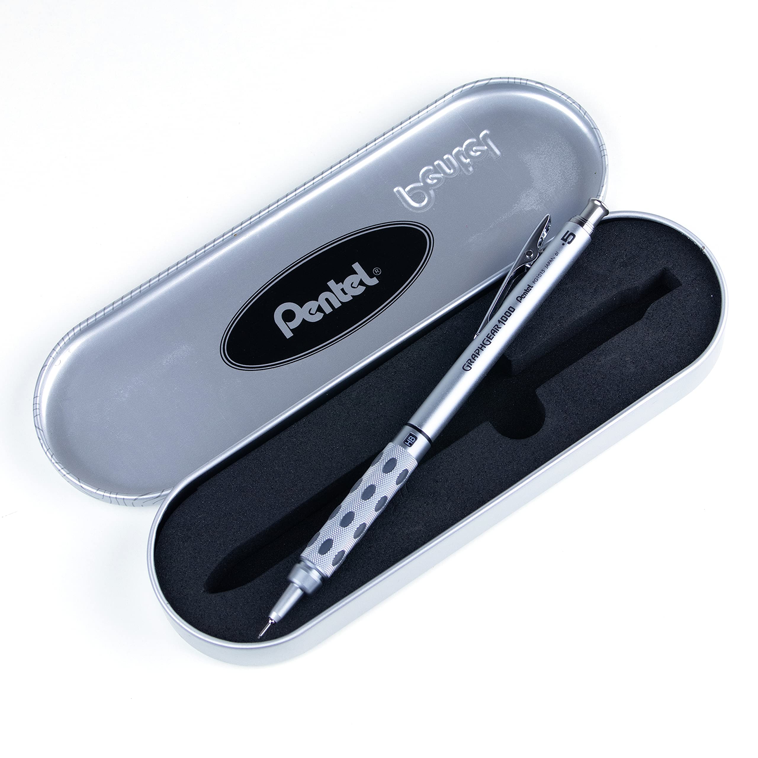 Pentel GraphGear 1000 Premium Mechanical Drafting Pencil with Gift Box, Rectractable, For Students, Architects, Engineers, Artists, 0.5mm Fine Point, Black Barrel, PG1015-A-BX, 1 Pack