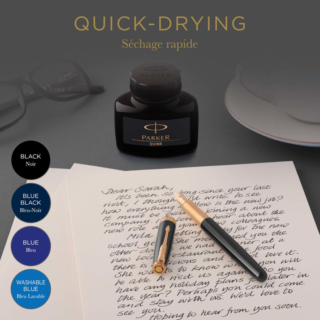 PARKER QUINK Ink Bottle, Blue-Black, 57 ml