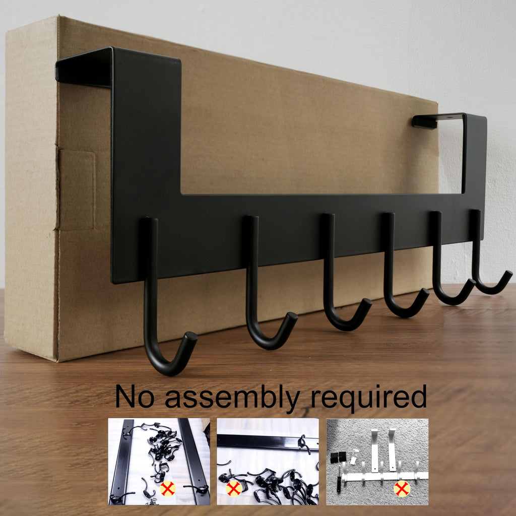 WEBI Over The Door Hook for Hanging Door Hanger Over Door Towel Rack Over The Door Coat Rack Hanger for Towels,Clothes,Back of Bathroom,Black