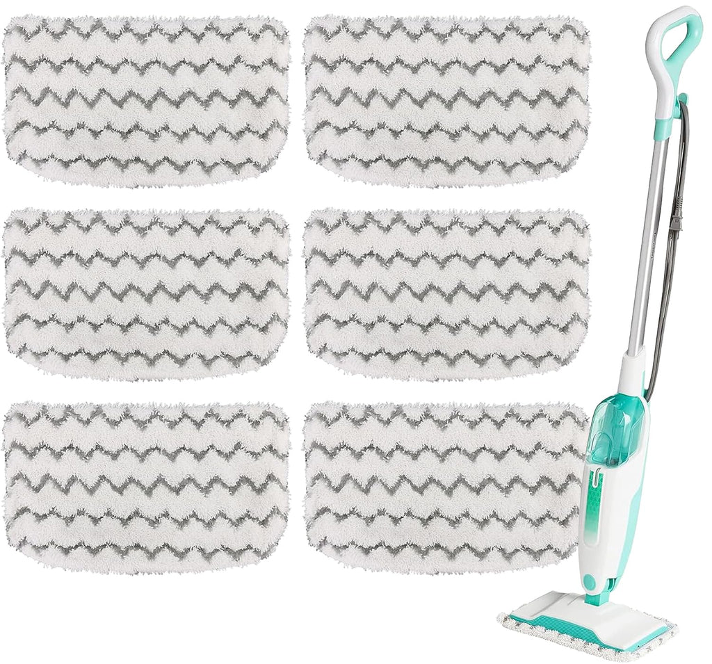 6 Pack Thickened Steam Mop Replacement Pads, Durable Microfiber Mop Pads Compatible with Shark S1000/S1000A/S1000C/S1000WM/S1001C, Washable Pads for Pet Owners and Families with Kids