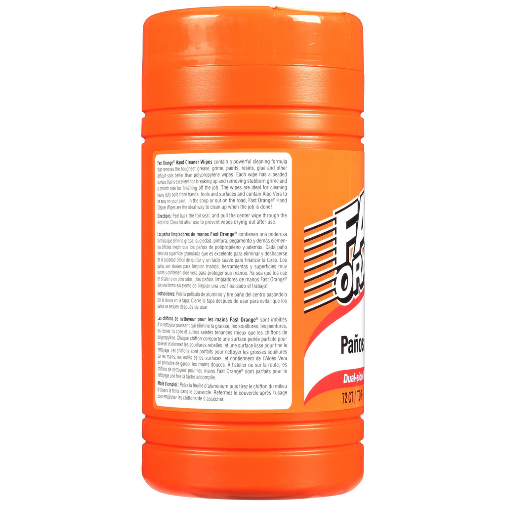 Fast Orange 25051 White Hand Cleaner Wipes Bucket, 72 Wipes, 1