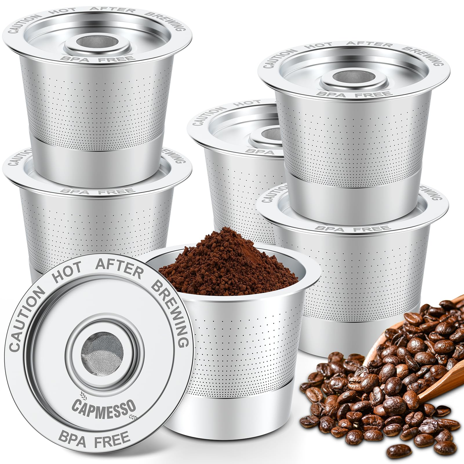 6 Pack Reusable K Cups Coffee Pods for Keurg 1.0: Stainless Steel Refillable K Cup - Reusable Coffee Filter for Keurg 1.0 Coffee Maker, Permanent, Eco-Friendly, Innovative Design
