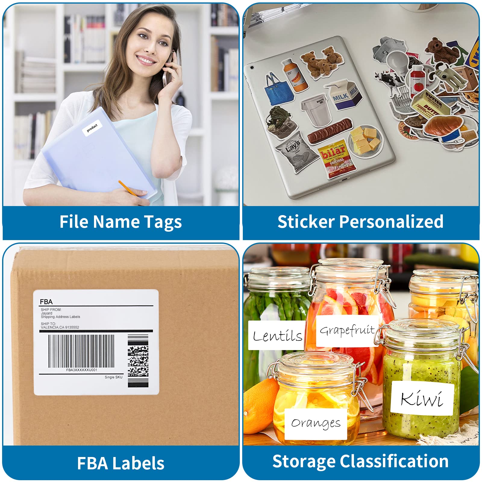 BESTIKER 2” x 4” Shipping Labels 2000 Address Labels Printable, White Sticker Label Sheets for Laser Inkjet Printers (10 Labels/Sheet, 200 Sheets)