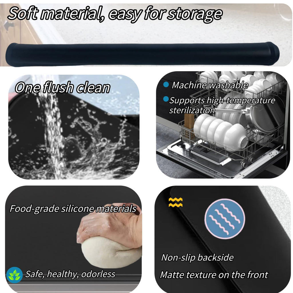 Nyoria Silicone Stove Top Mat Protector - Upgraded 30 x 21 inch Cover for Electric Glass Stovetop Cooktop Induction Mat for Ceramic Top RV Countertop Heat-Resistant XL Dish Drying Mat