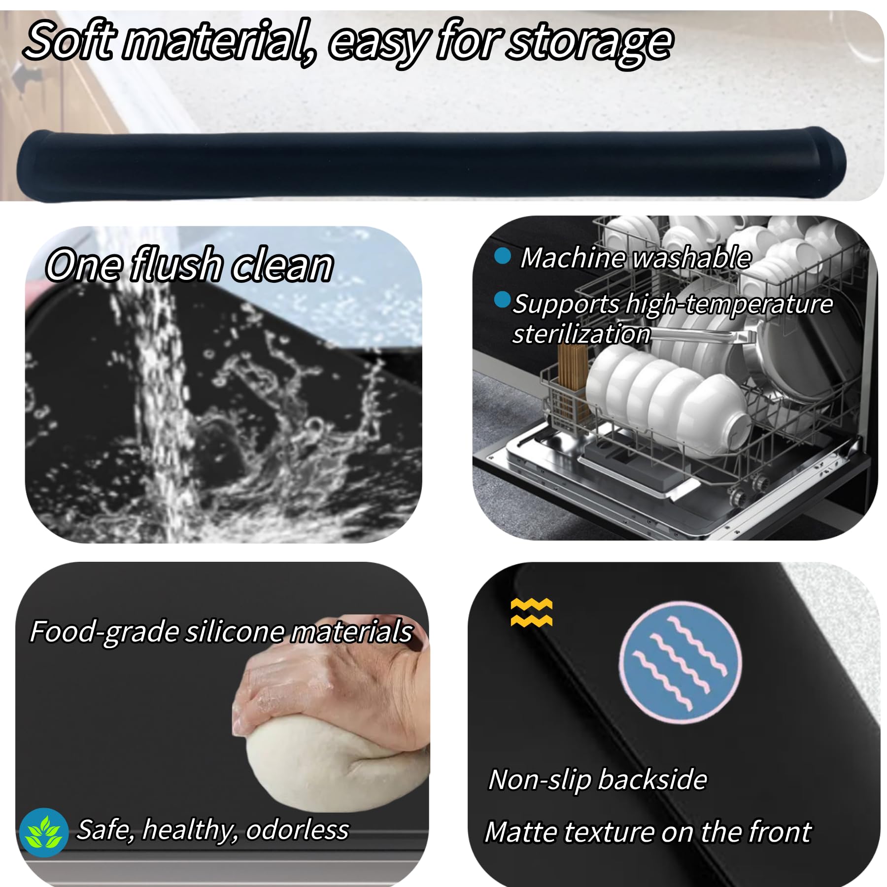 Nyoria Silicone Stove Top Mat Protector - Upgraded 30 x 21 inch Cover for Electric Glass Stovetop Cooktop Induction Mat for Ceramic Top RV Countertop Heat-Resistant XL Dish Drying Mat