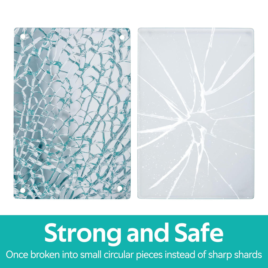 Murrey Home Glass Cutting Board for Kitchen Counter Protector, Tempered Glass Chopping Boards Dishwasher Safe, Small Clear Countertop Tray, 30x20CM