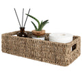 StorageWorks Seagrass Baskets with Built-in Handles, Bathroom Decor Box for Toilet Tank Top, 14"L x 6 "W x 3"H