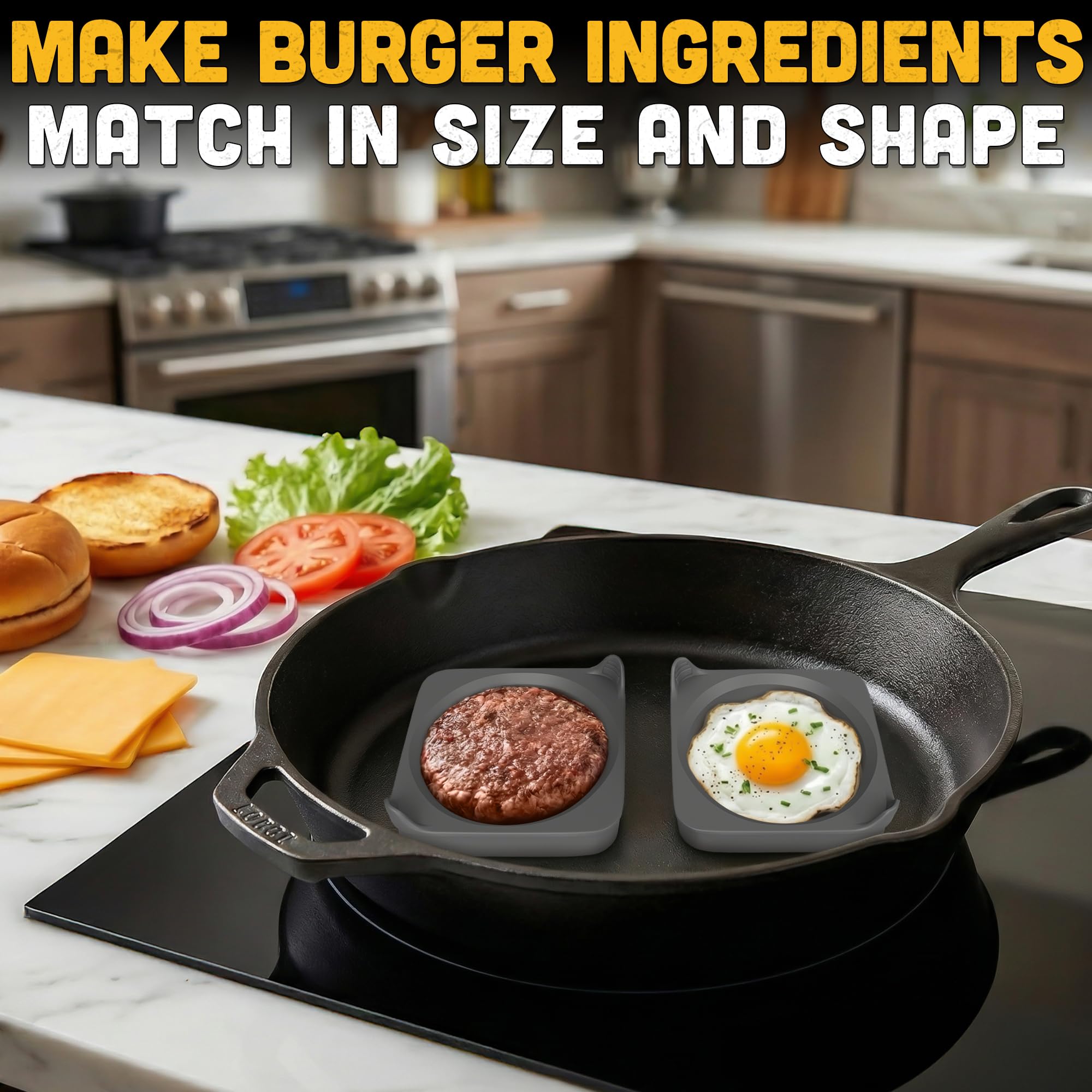 Silicone Egg Molds for Griddle - Rings for Frying Eggs Mold Ring - Kitchen Round Cooker Ring Egg Rings for Griddle
