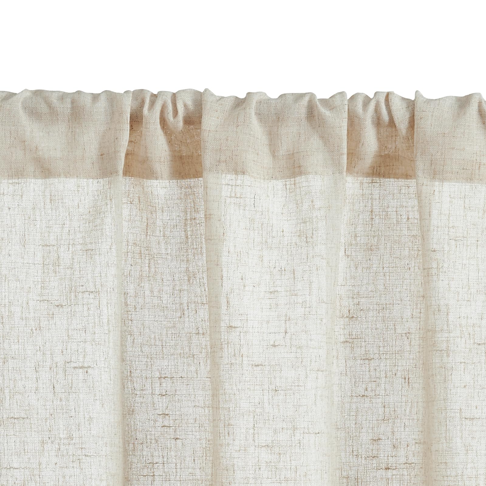 JINCHAN Tier Curtains Linen Textured Small Cafe Curtain Long Curtains for Kitchen Window Treatment Set 24 Inches 2 Panels Crude