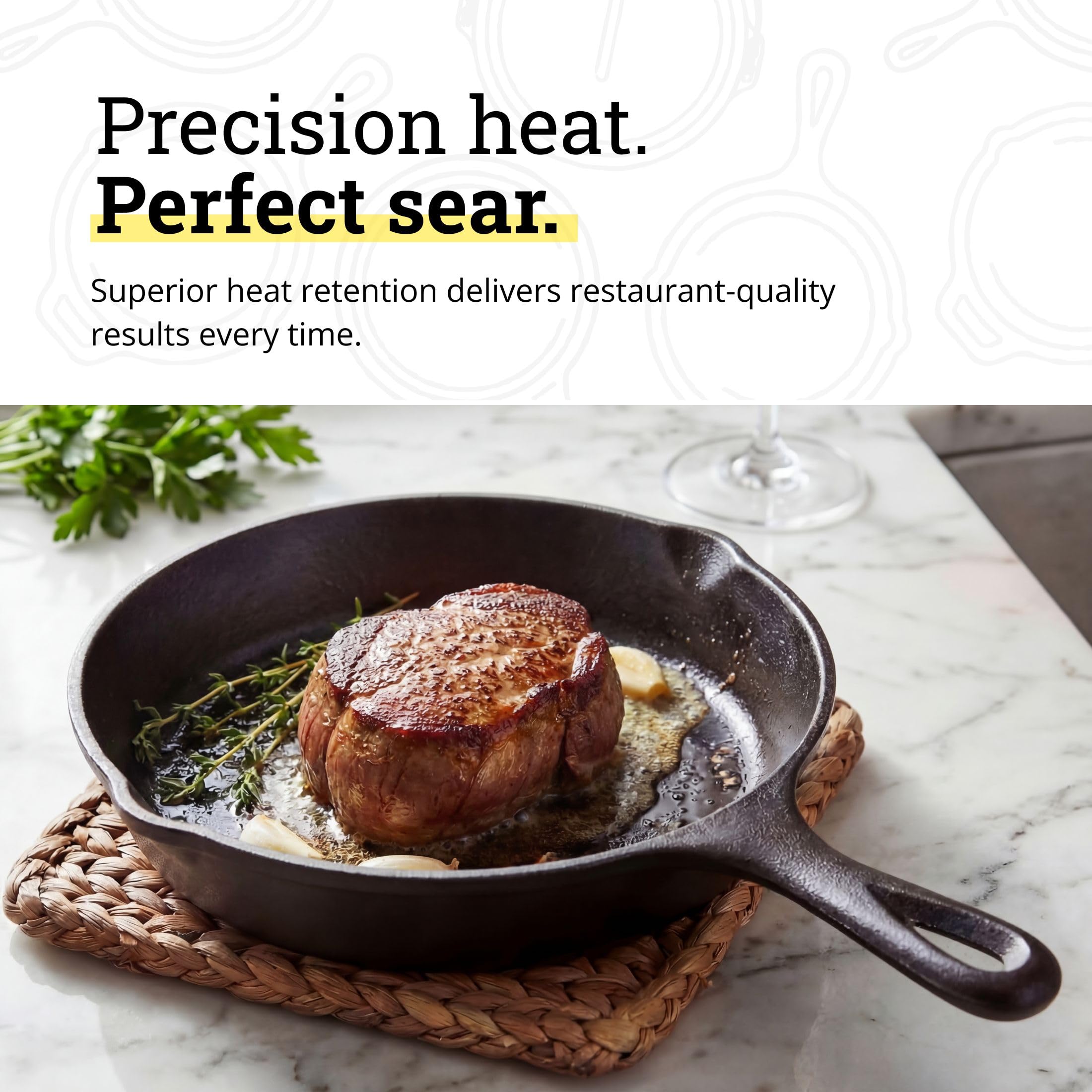 Lodge L3SK3 6-1/2-Inch Logic Pre-Seasoned Skillet (Black)