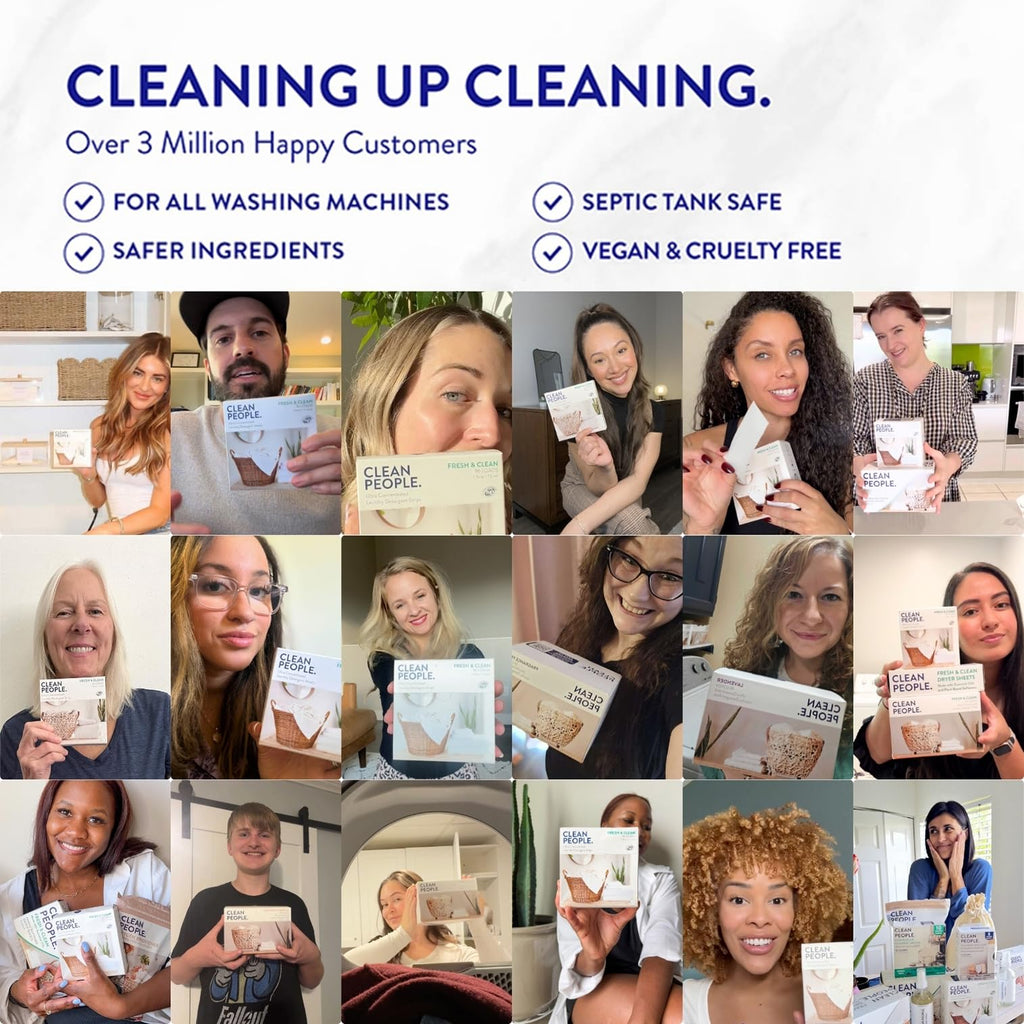 The Clean People Dishwasher Tablets - Cuts Grease & Rinses Sparkling Clean - Residue-Free - Phosphate Free Dishwashing Tablets (60 Count, Lemon Verbena)