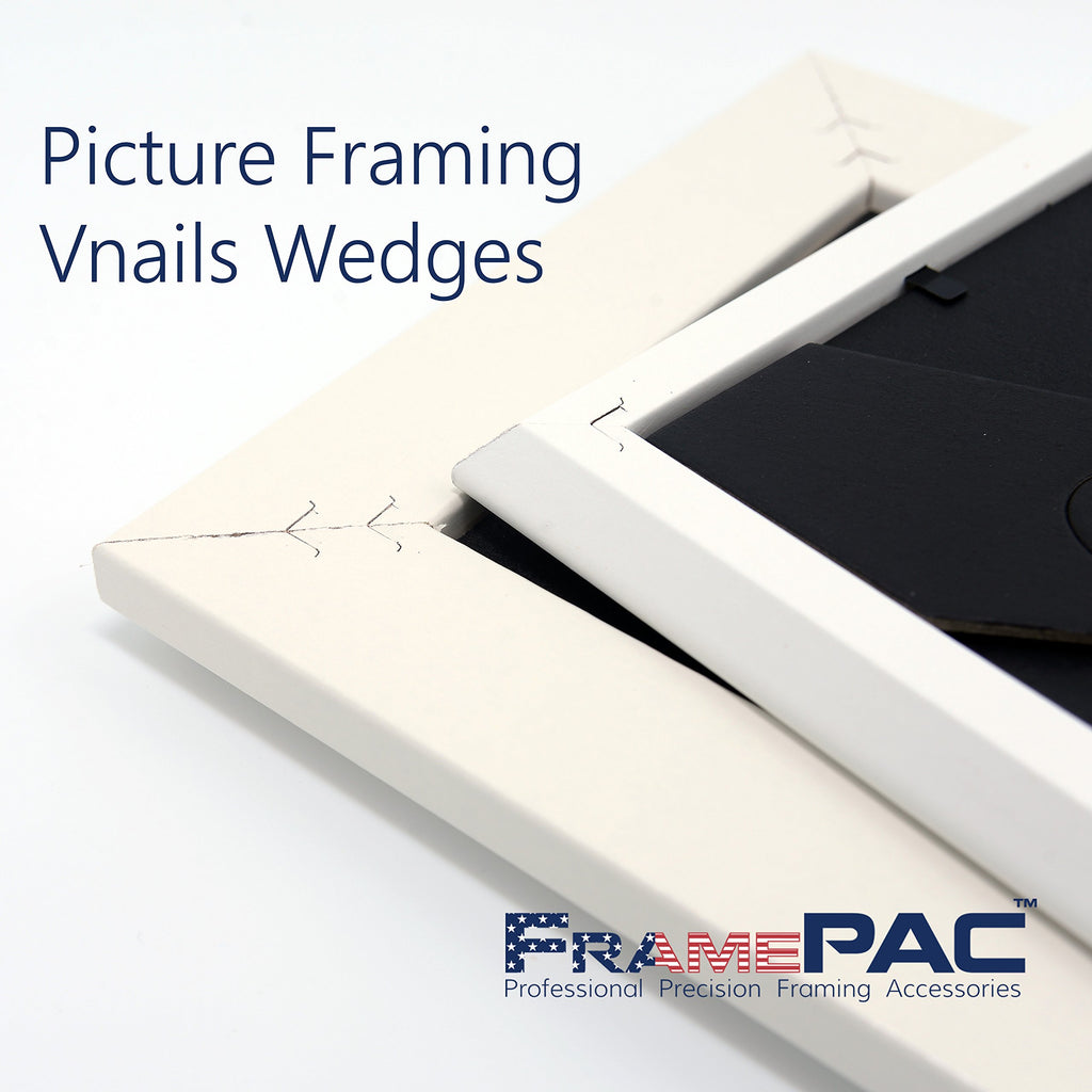 FramePac V Nails for Picture Framing - Ultra Strong - 7mm (1/4 inch) Vnail Wedges for Joining Picture Frame Corners - Hardwood Frames [400 V Nail Pack Loose]