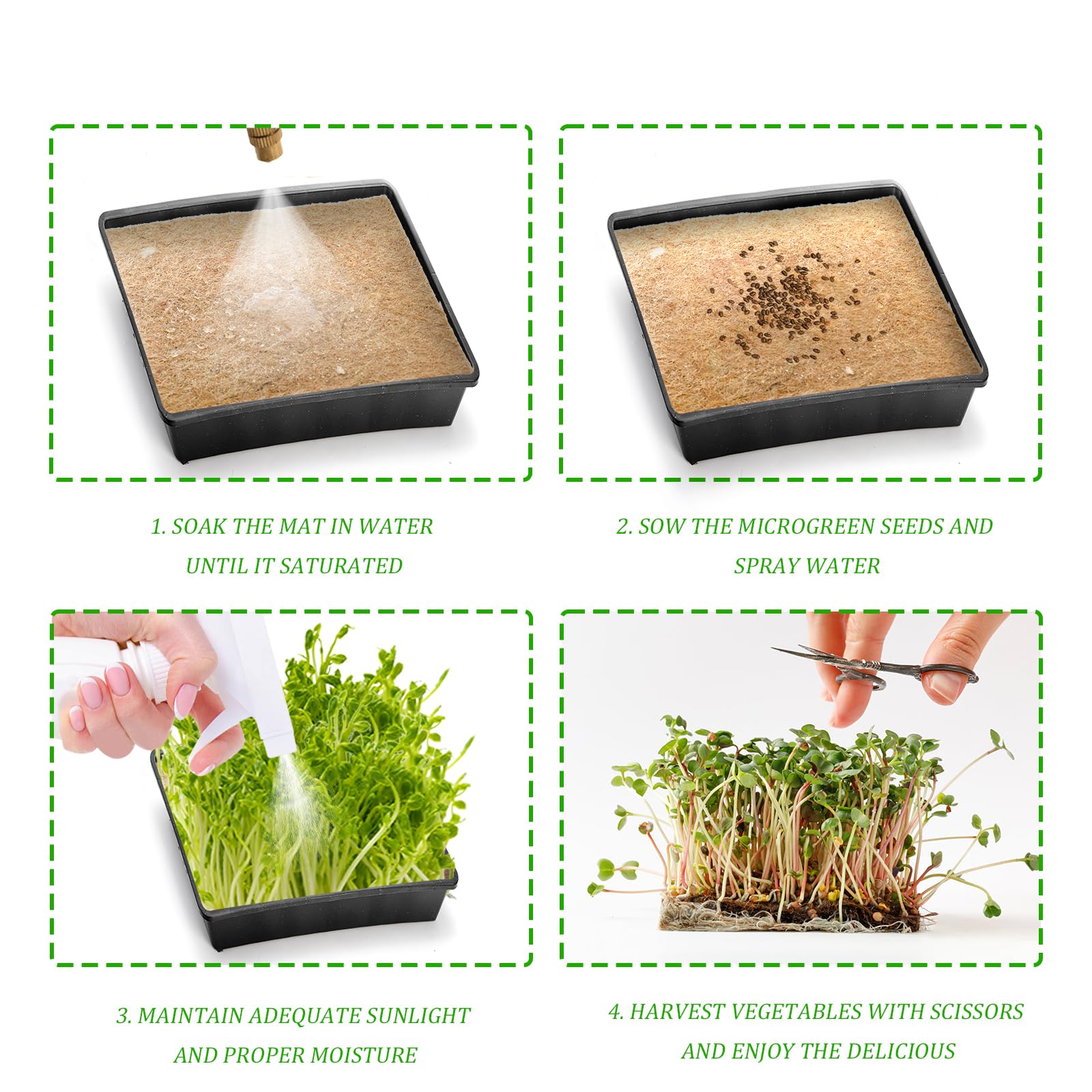 Tosnail 80 Pack 5 x 5 Inches Hemp Grow Mats, Jute Fiber Grow Mats, Sprouting Mat, Hemp Pads for Indoor Microgreens Growing, Wheatgrass Sprouts