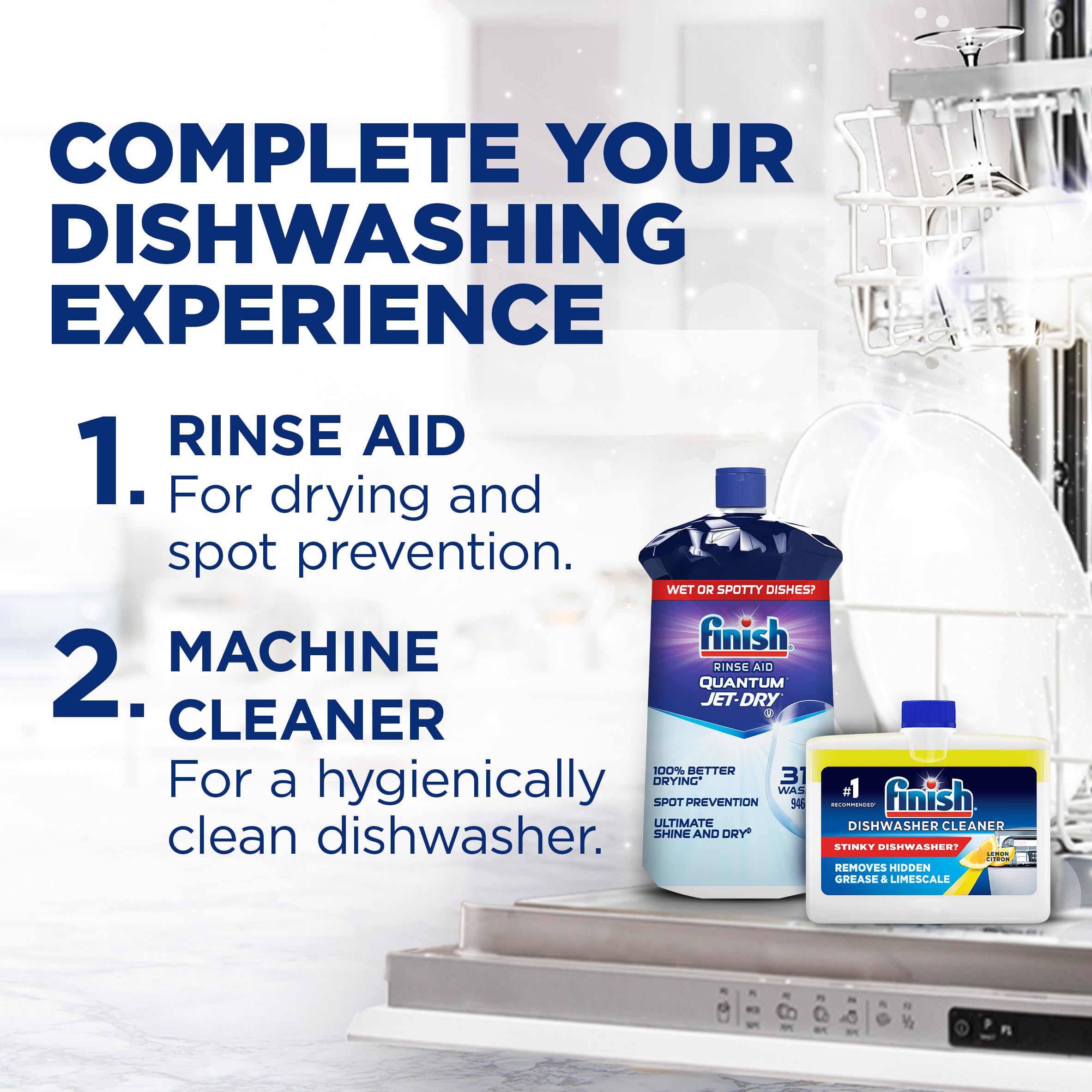 Finish® Quantum Ultimate® Dishwasher Detergent Pods, No pre sinse needed, For Deep clean & sparkling shine, 82 Tabs