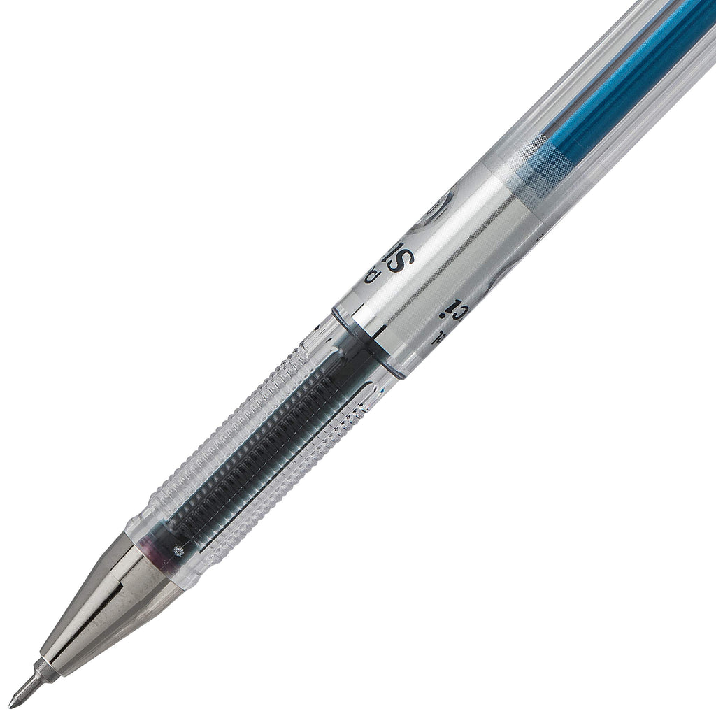 Pentel Arts Slicci Liquid Gel Rollerball Pens, Art, Sketching, Journaling, 0.25mm Extra Fine Point, Blue Ink, BG202C, Box of 12