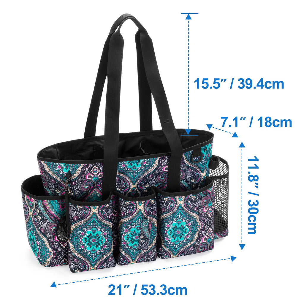LoDrid Tote Cleaning Caddy with Dividers for Cleaning Supplies, Cleaning Bag Organizer with Handle Strap for Cleaning Work, Totem, (Bag Only)