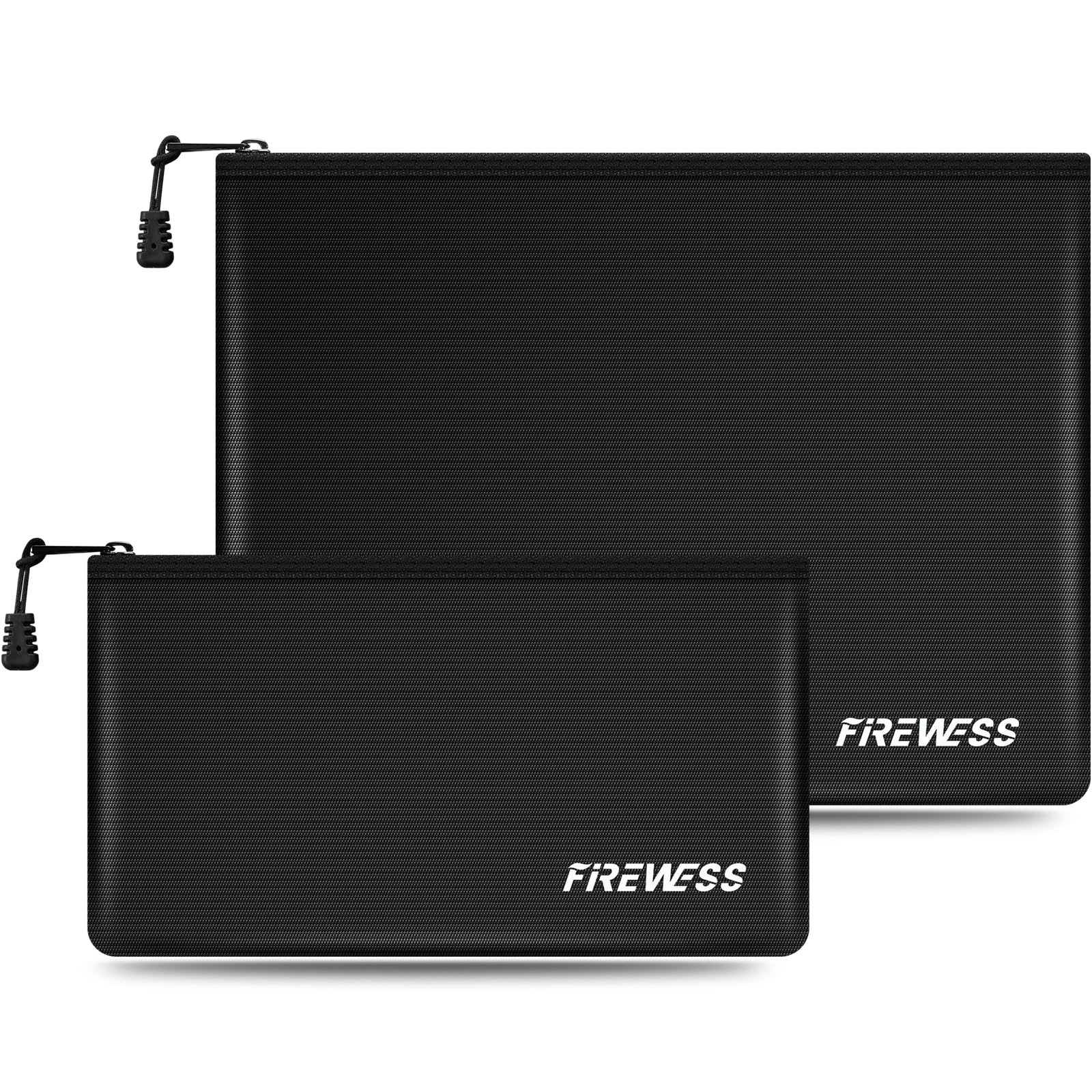 Fireproof Document Bag -2 Pack 13.4"x10" and 11"x6" Non-Itchy Fireproof Money Bag, Waterproof Zipper Holder for Valuables, Fire & Water Resistant Safe Pouch for File,Cash,Passport,Keys