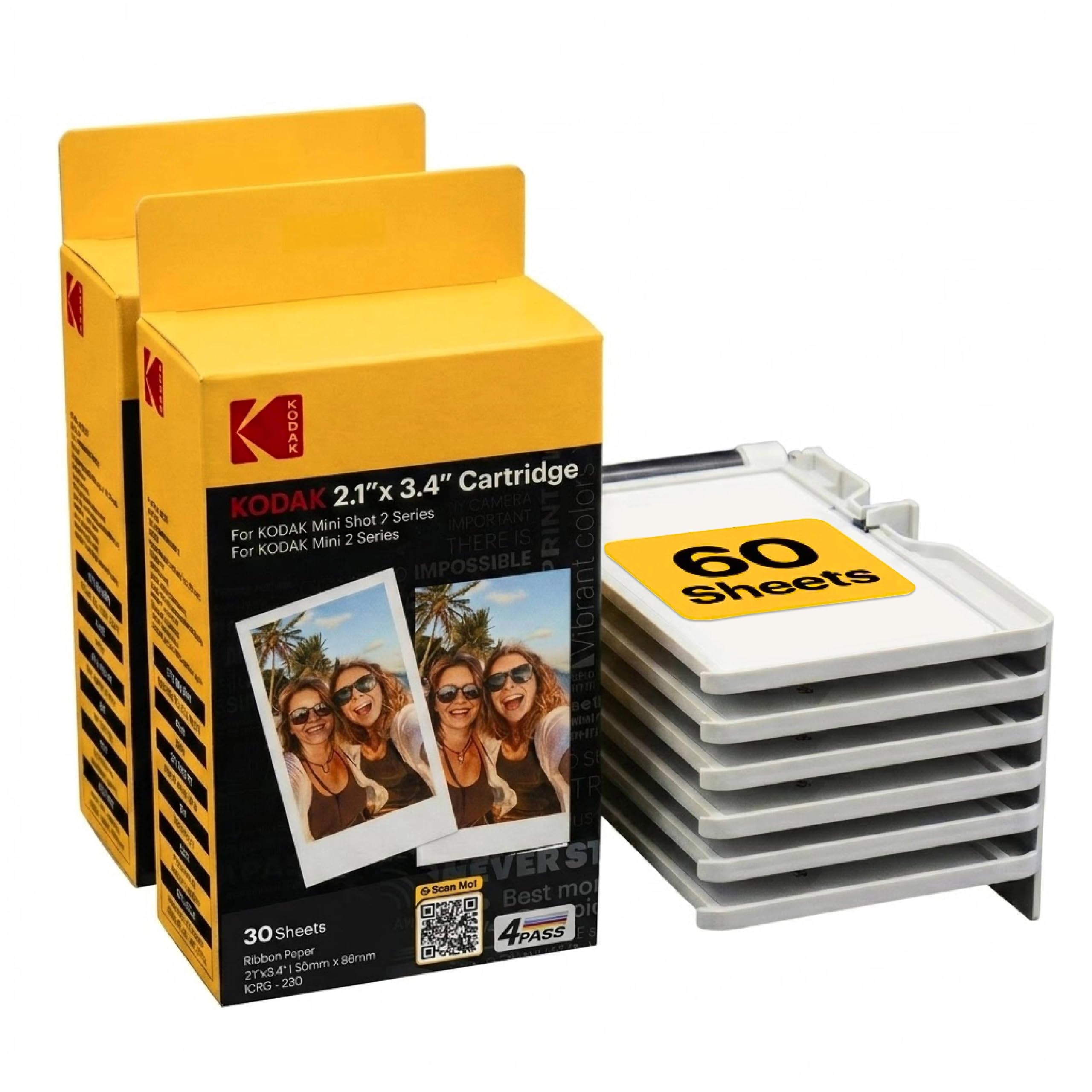 Kodak 4PASS Film Cartridge 5.4 x 8.6 cm (60 Sheets) for Kodak Mini 2 Retro and Mini Shot 2 Retro