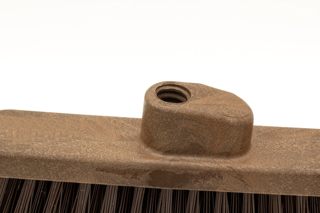 SPARTA Plastic Broom Head, Angled, Flagged for Small Debris Indoor, Outdoor, Home, Restaurant, Lobby, Office, 12 Inches, Brown