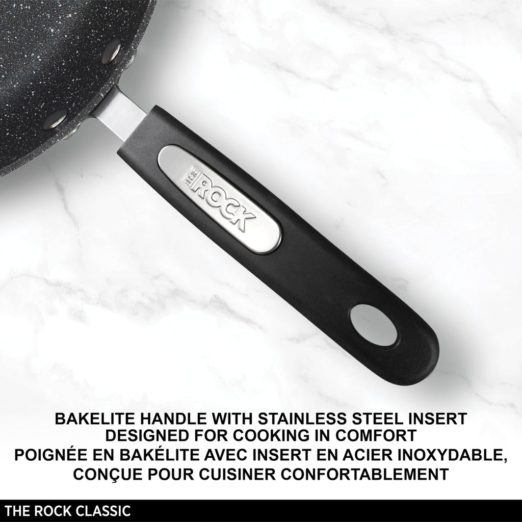 Starfrit The Rock 26cm (10") Non-Stick Multi Pan - Tawa - Durable Forged Aluminum - Induction Ready - Oven Safe - PFOA Free - Easy to Clean - Black