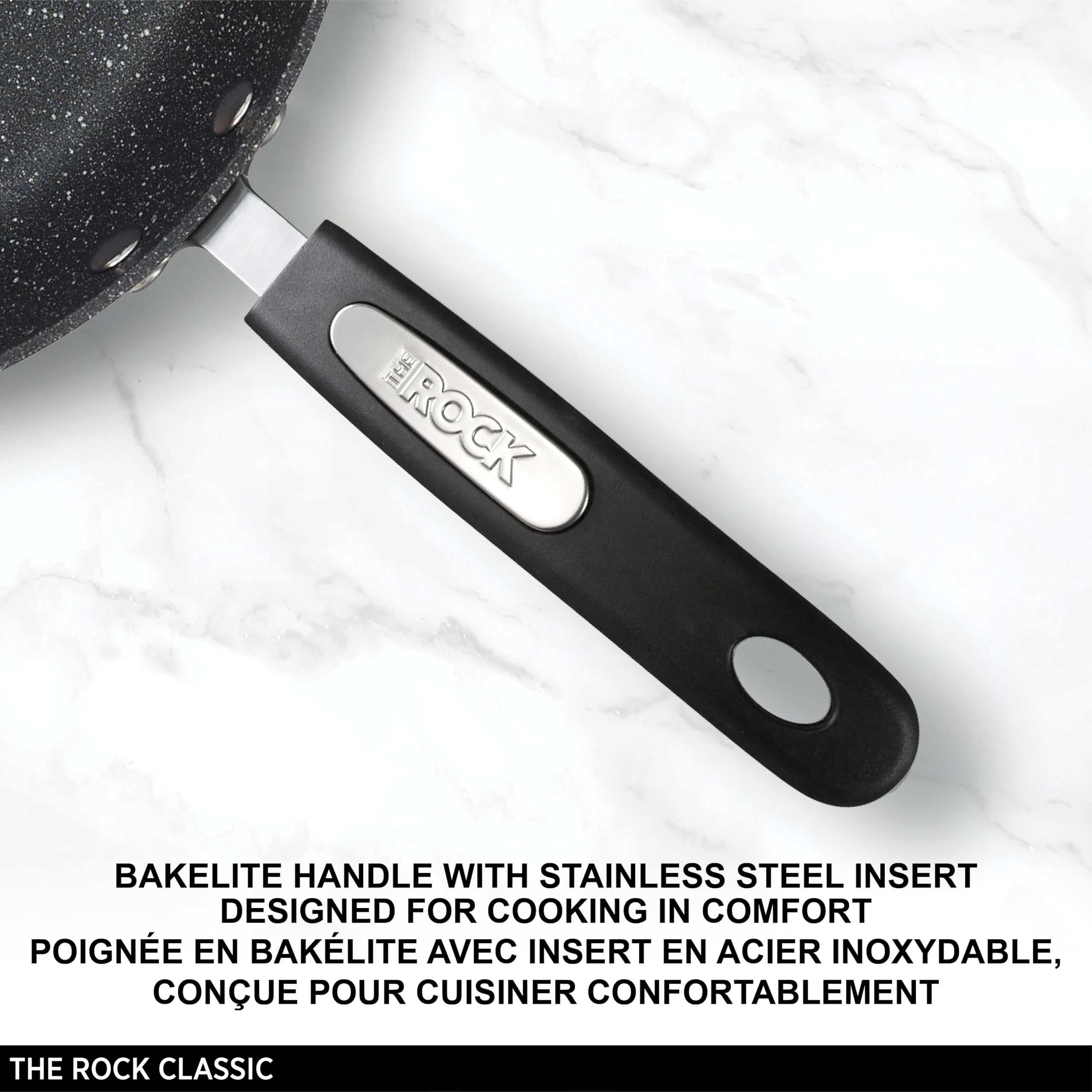 Starfrit The Rock 26cm (10") Non-Stick Multi Pan - Tawa - Durable Forged Aluminum - Induction Ready - Oven Safe - PFOA Free - Easy to Clean - Black