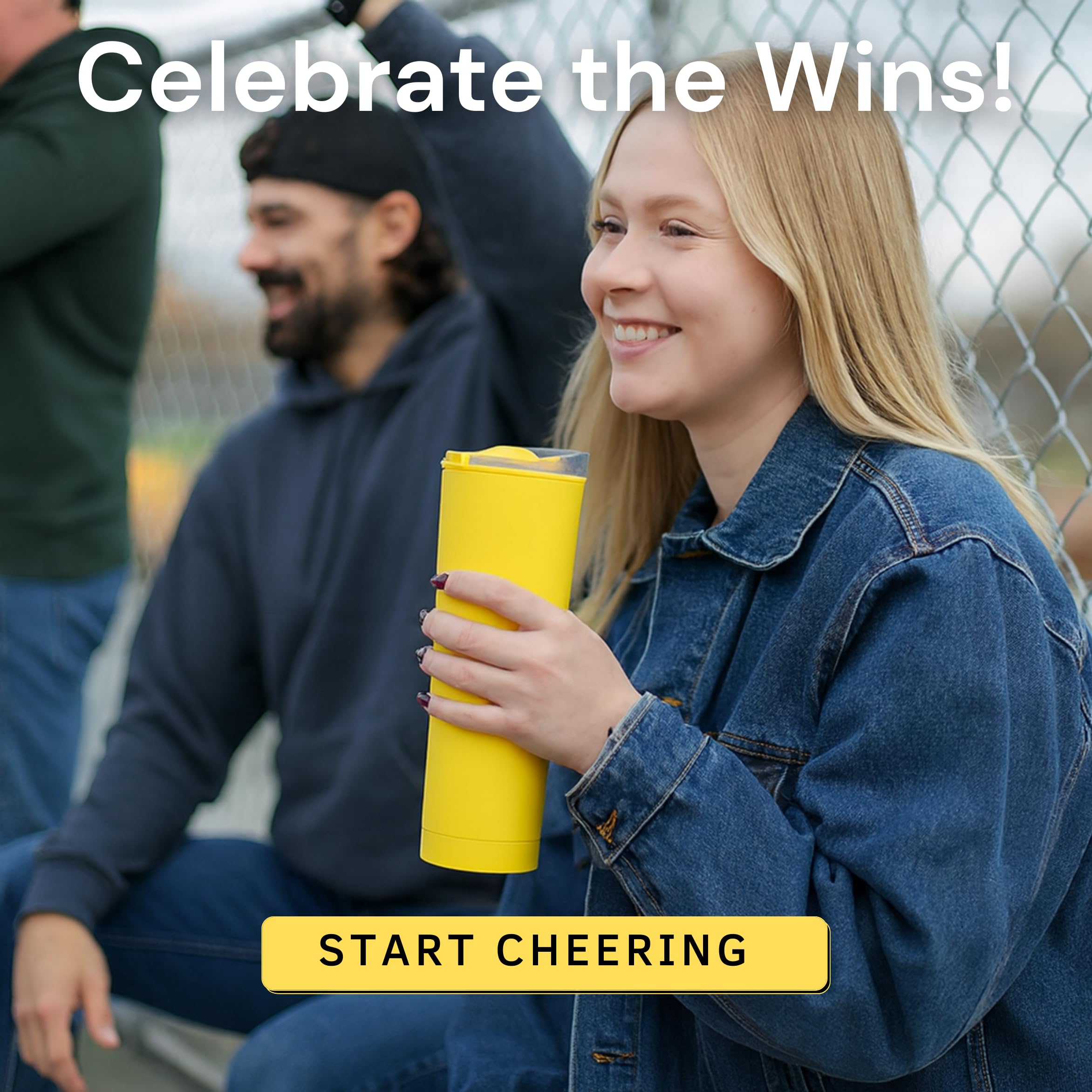 The LoudCup Blow Horn Tumbler, 2-in-1 Cheer & Sip Reusable Water Bottle with Built-In Horn for Sports Games, Tailgates & Parties, BPA-Free, 23 oz, Oriole Orange