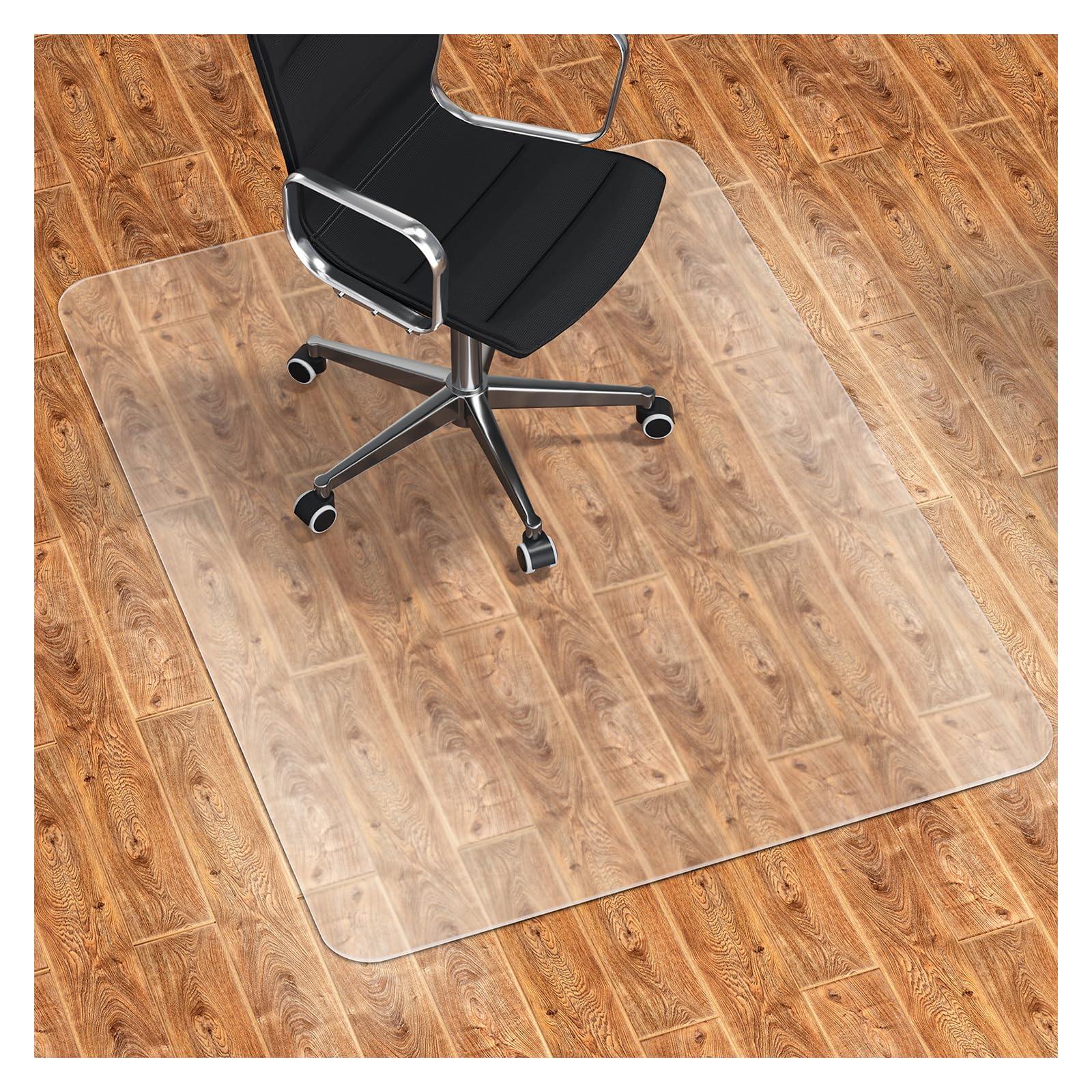 WASJOYE Chair Mat for Hardwood Tile Floor, 36"x48" PVC Floor Protector Cover Rug Mat with Non-Slip Frosted Back, Heavy Duty for Home Office Computer Desk Rolling Chair, Easy Expanded