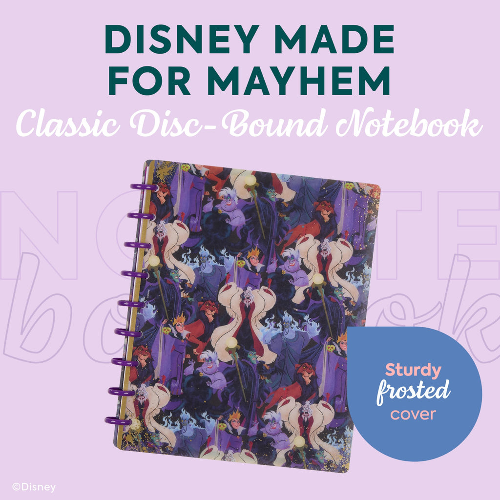 Happy Planner Disney’s Villains Notebook for Office, School or Journaling, Disc-Bound Notebook, Classic Sized, 60 Dot-Lined Pages, Made for Mayhem