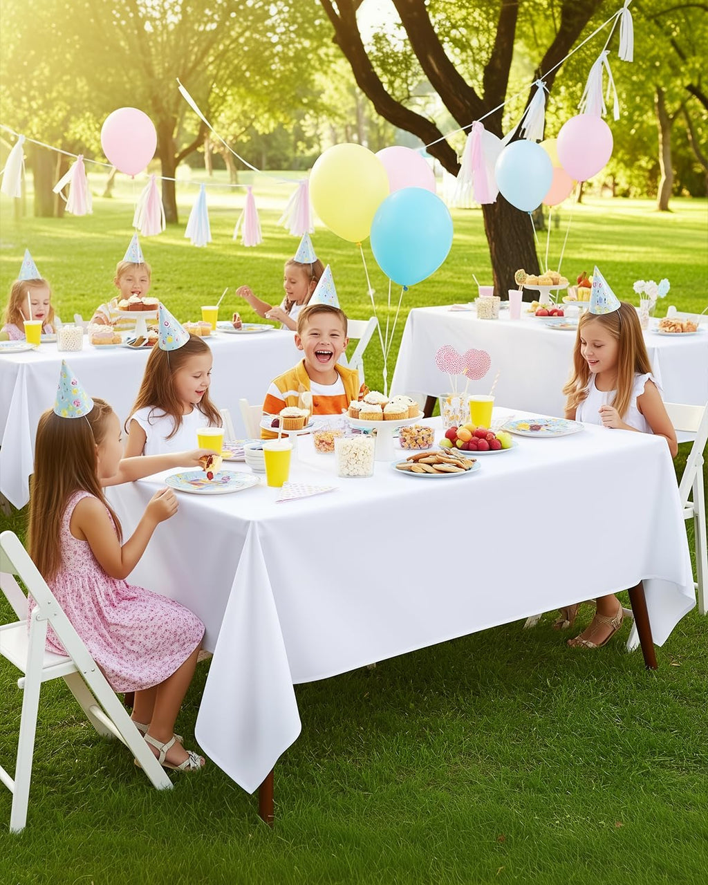 Utopia Kitchen White Rectangle Table Cloth 2 Pack [60x120 Inches] Nappe de Table Rectangulaire Machine Washable Polyester Table Cover for Dining, Picnic, Parties, Events, Weddings and Restaurants