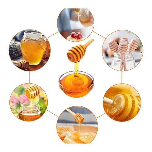 100 Pcs Mini Wooden Honey Dipper Sticks, 3Inch Honey Sticks, Wooden Spoons, Stir Sticks for Honey Dispense Drizzle Honey and Wedding Party Favors