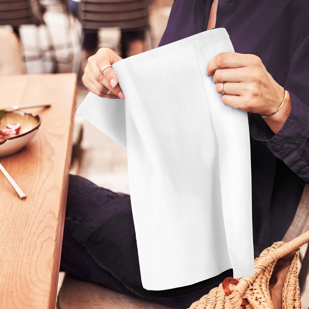 Utopia Home [24 Pack, White] Cloth Napkins 17x17 Inches, 100% Polyester Hemmed Edges, Washable and Reusable Ideal for Parties, Weddings and Dinners