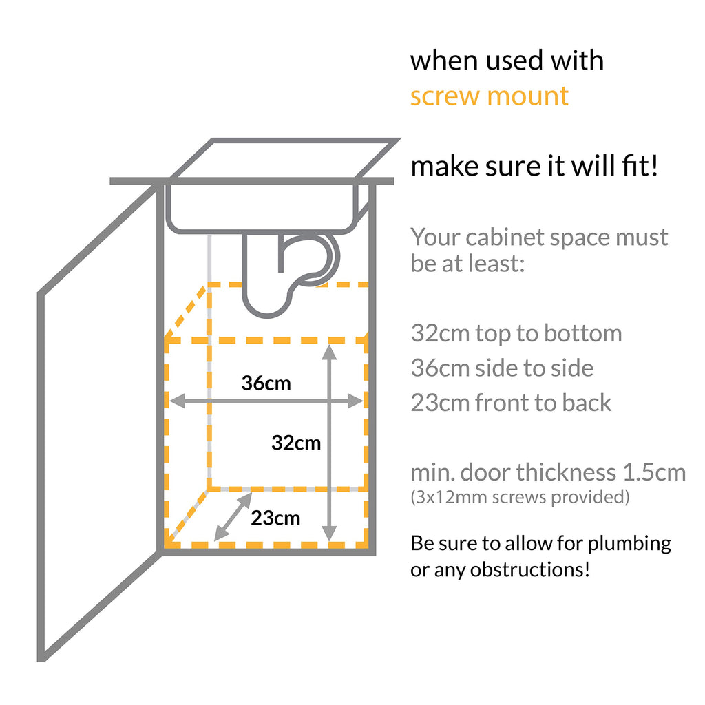simplehuman 10 Liter / 2.6 Gallon In-Cabinet Trash Can, Heavy-Duty Steel Frame, Black