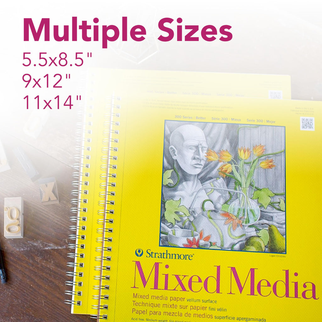 Strathmore STR-362-9 40 Sheet No.90 Mixed Media Pad, 9 by 12",White