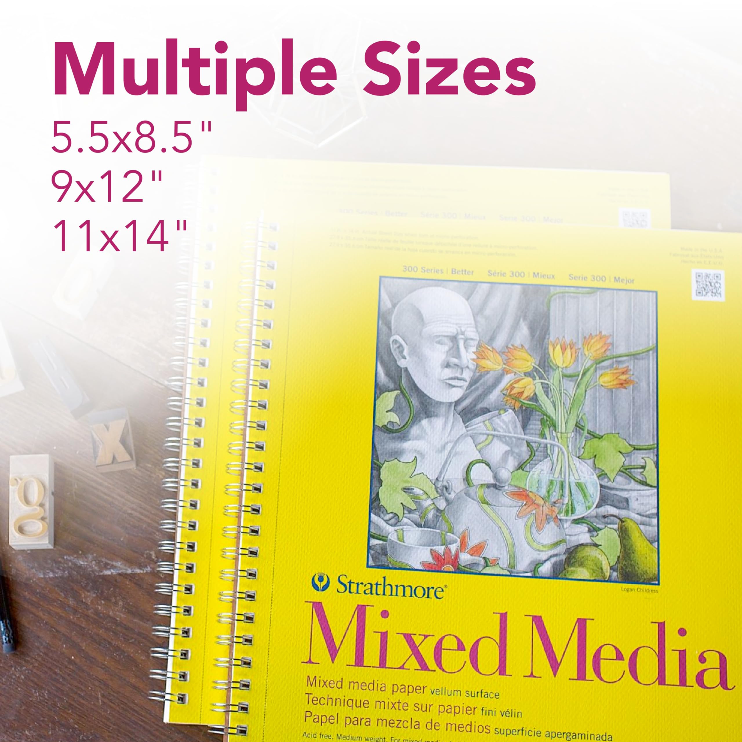 Strathmore STR-362-9 40 Sheet No.90 Mixed Media Pad, 9 by 12",White