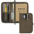 WIKSRY Journal Cover for Field Notes & Moleskine Cahier with YKK Zipper, 3.5"x5.5" Waxed Canvas Notebook Cover with Pen Holder, Water Resistant Travel Planner Cover for Daily Use (Olive)